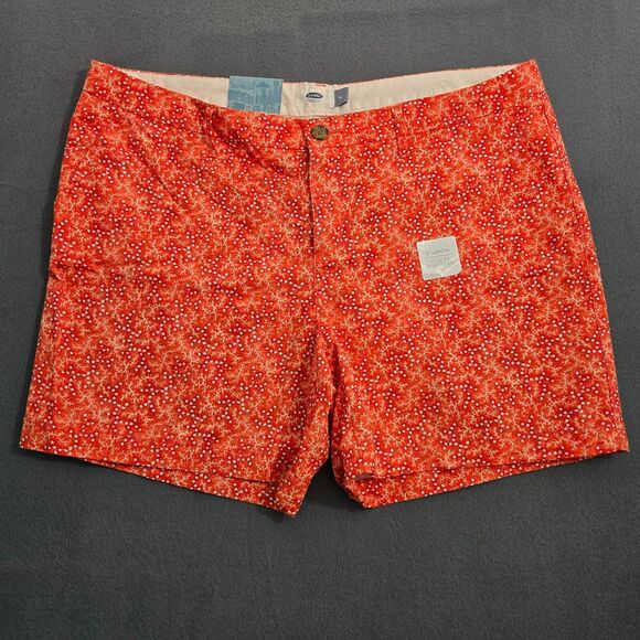 Old Navy Pants - Old Navy Women Shorts 14 Red Pink Stars Print Mid-Rise Pockets